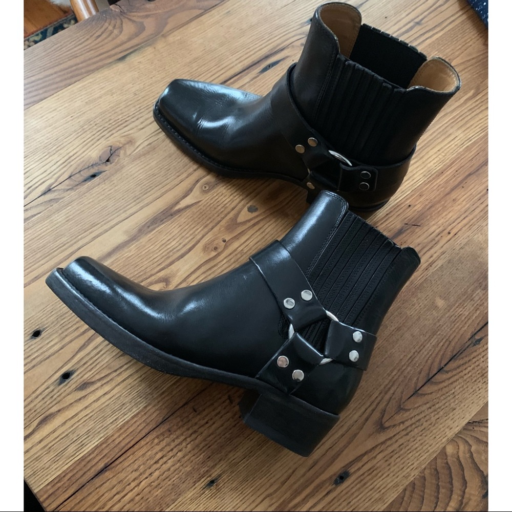 Re/Done Black Cavalry Harness Moto Boots sz 38